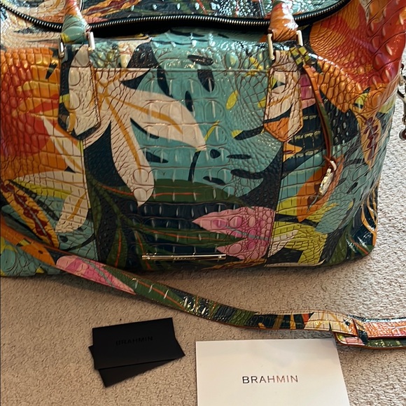 NWT! Brahmin Duxbury Weekender Retro Jungle Melbourne Genuine Leather Travel Bag - Picture 11 of 11